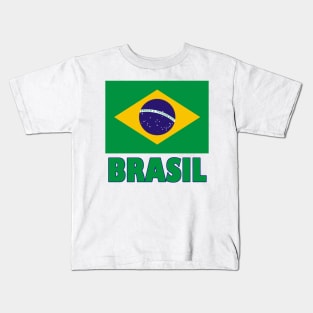 The Pride of Brasil (Brazil) - Brazilian Flag Design Kids T-Shirt